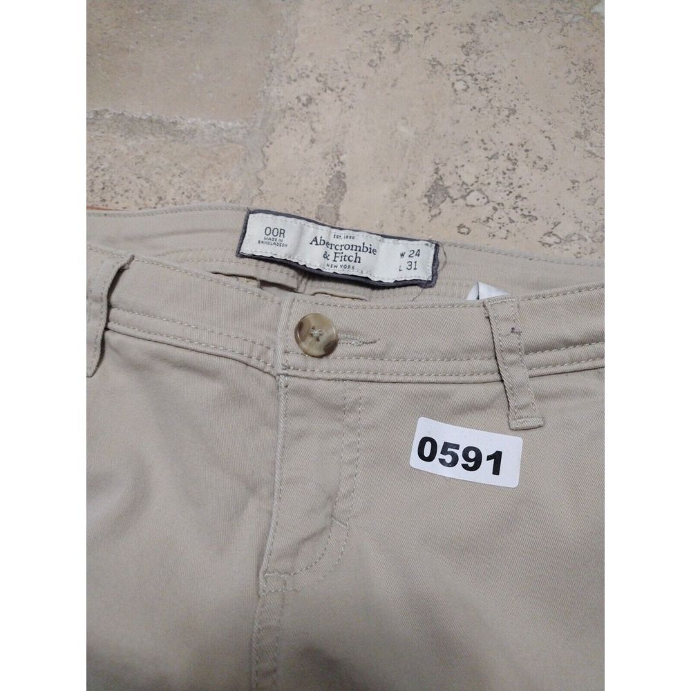 ABERCROMBIE & FITCH Jeans Woman 24 Khaki Skinny Seam Modified At 26.5 Casual‎ - Picture 10 of 10